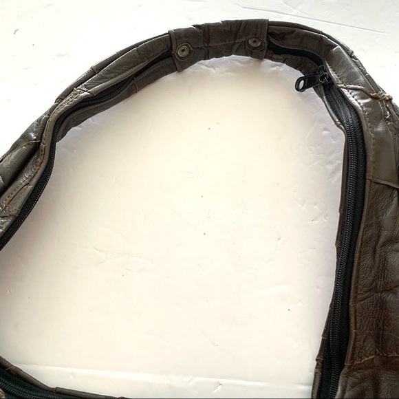 Vintage Purse Brown Leather Patchwork Design Shoulder Bag Western Grandma Rodeo - Picture 6 of 11